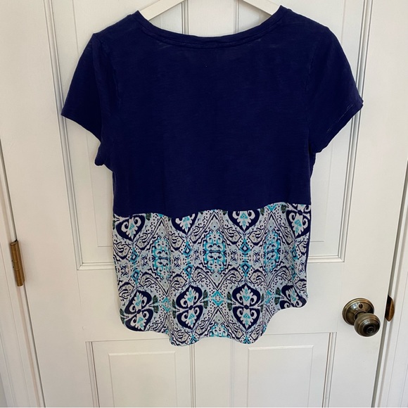 Express Navy Color Block Tee - Picture 4 of 5